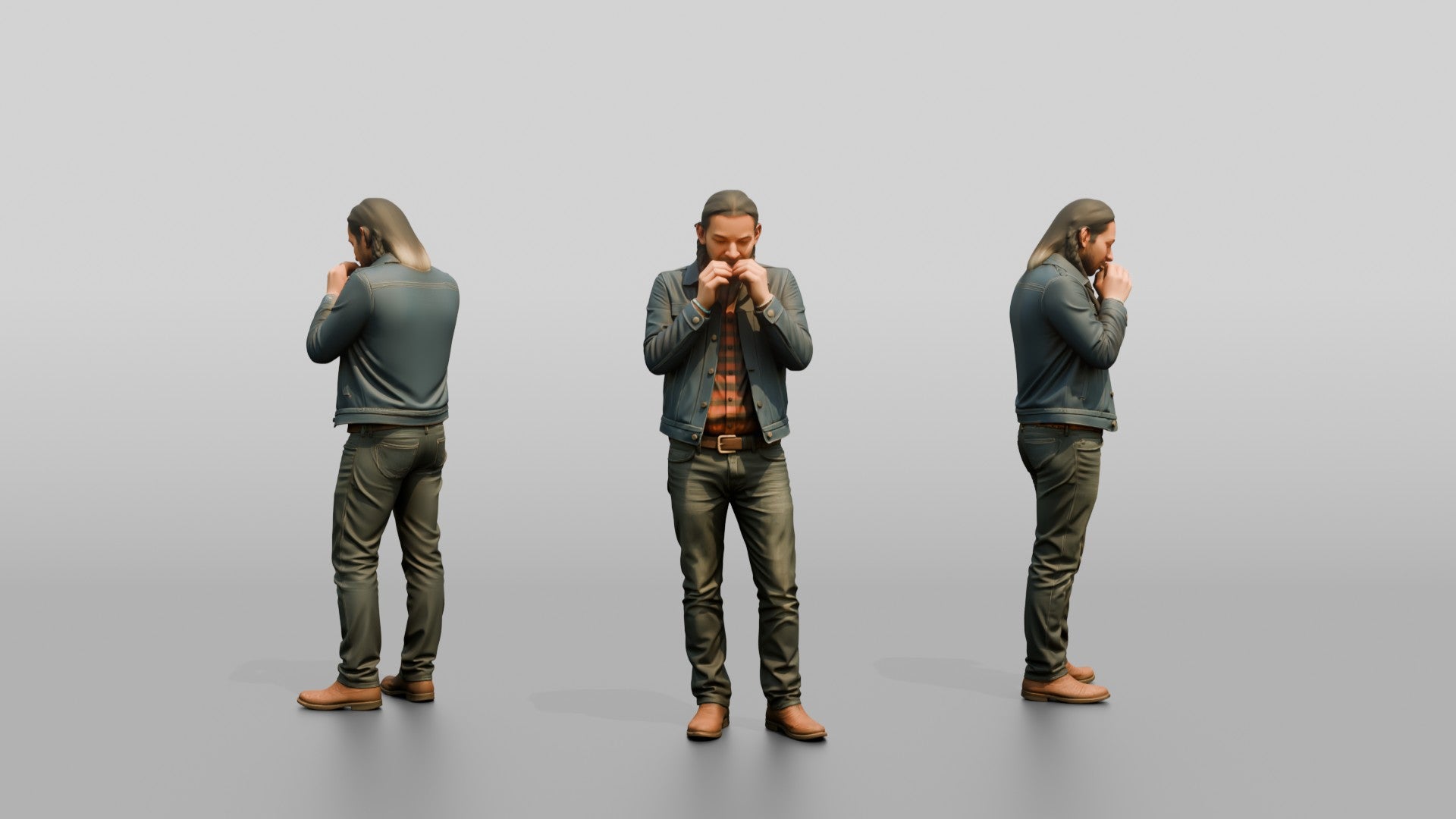 Homeless Man Playing a Harmonica