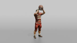 Player Raising His Helmet Triumphantly - 3D character model, view 1