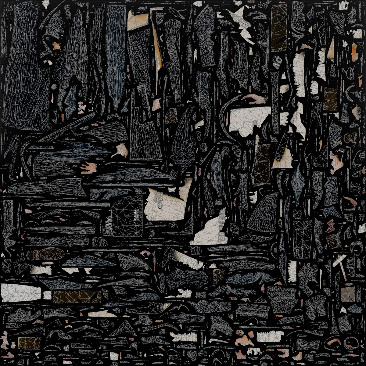 Man Walking in Long Wool Coat with Shopping Bags - UV layout, base color map