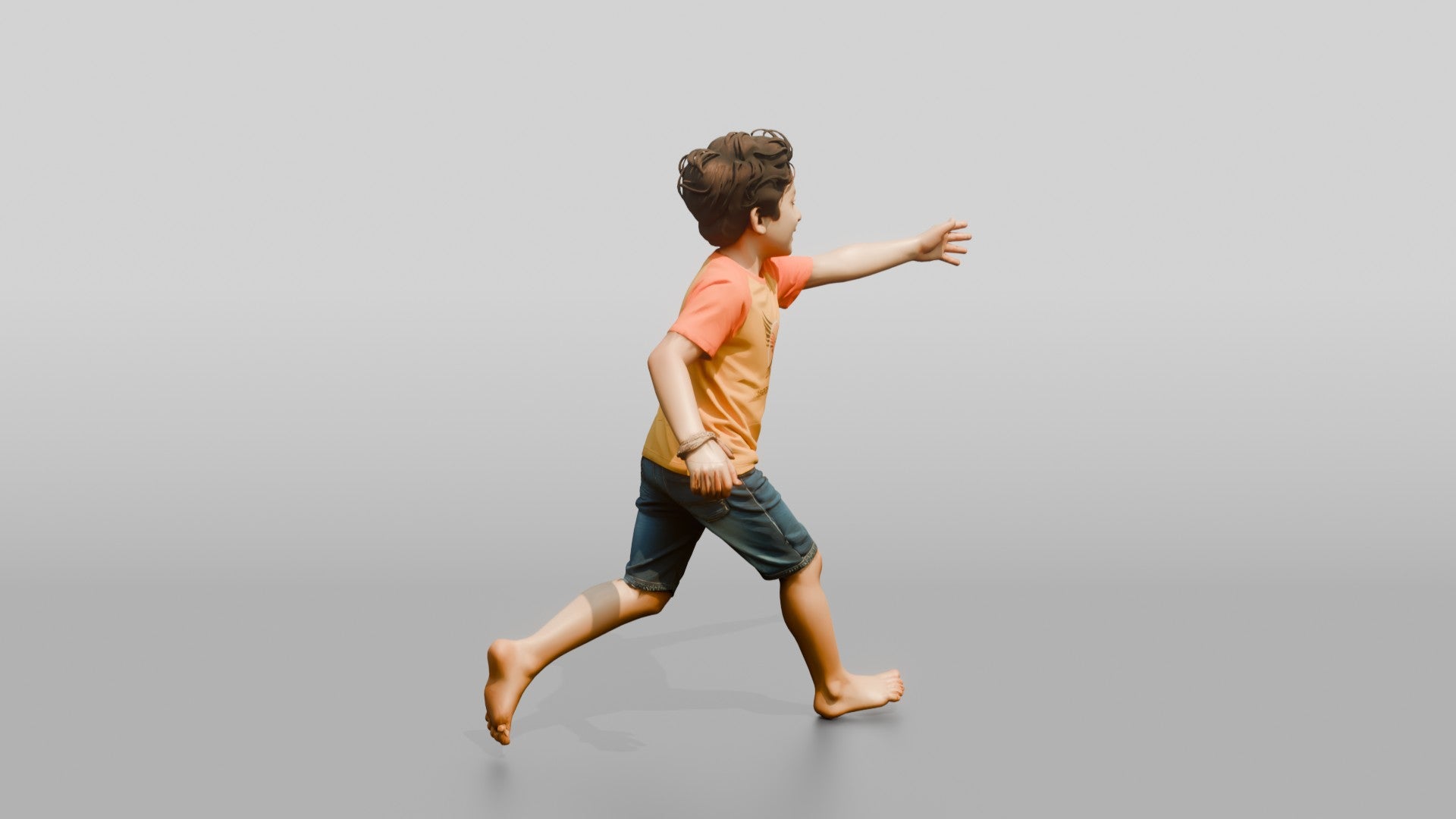 Young Iraqi Boy Chasing a Butterfly in a Meadow