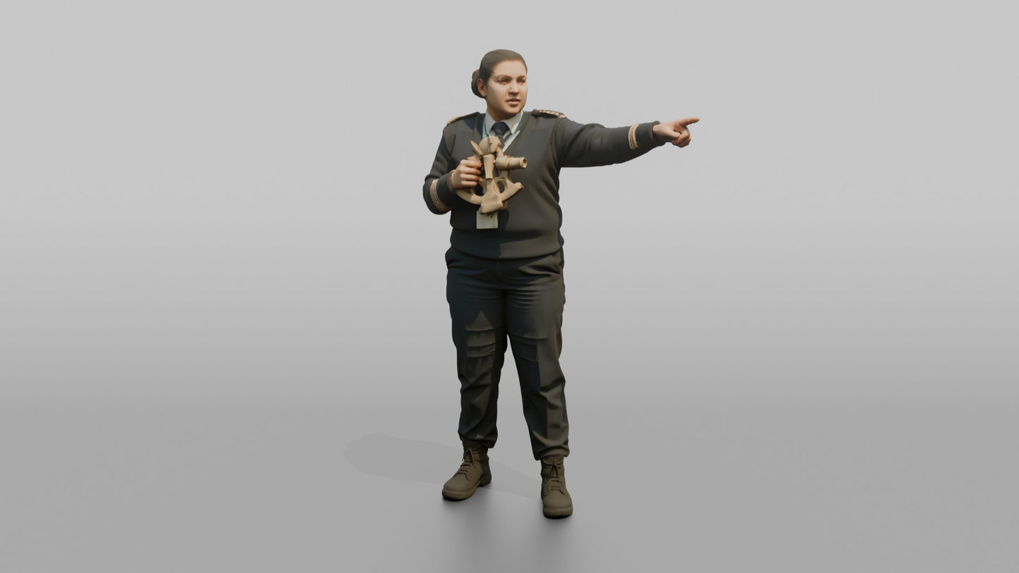 Navigation Officer Using a Handheld Sextant