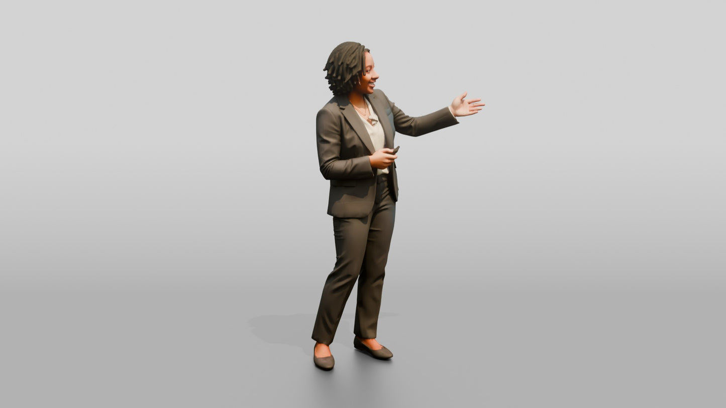 Businesswoman Gesturing in Presentation