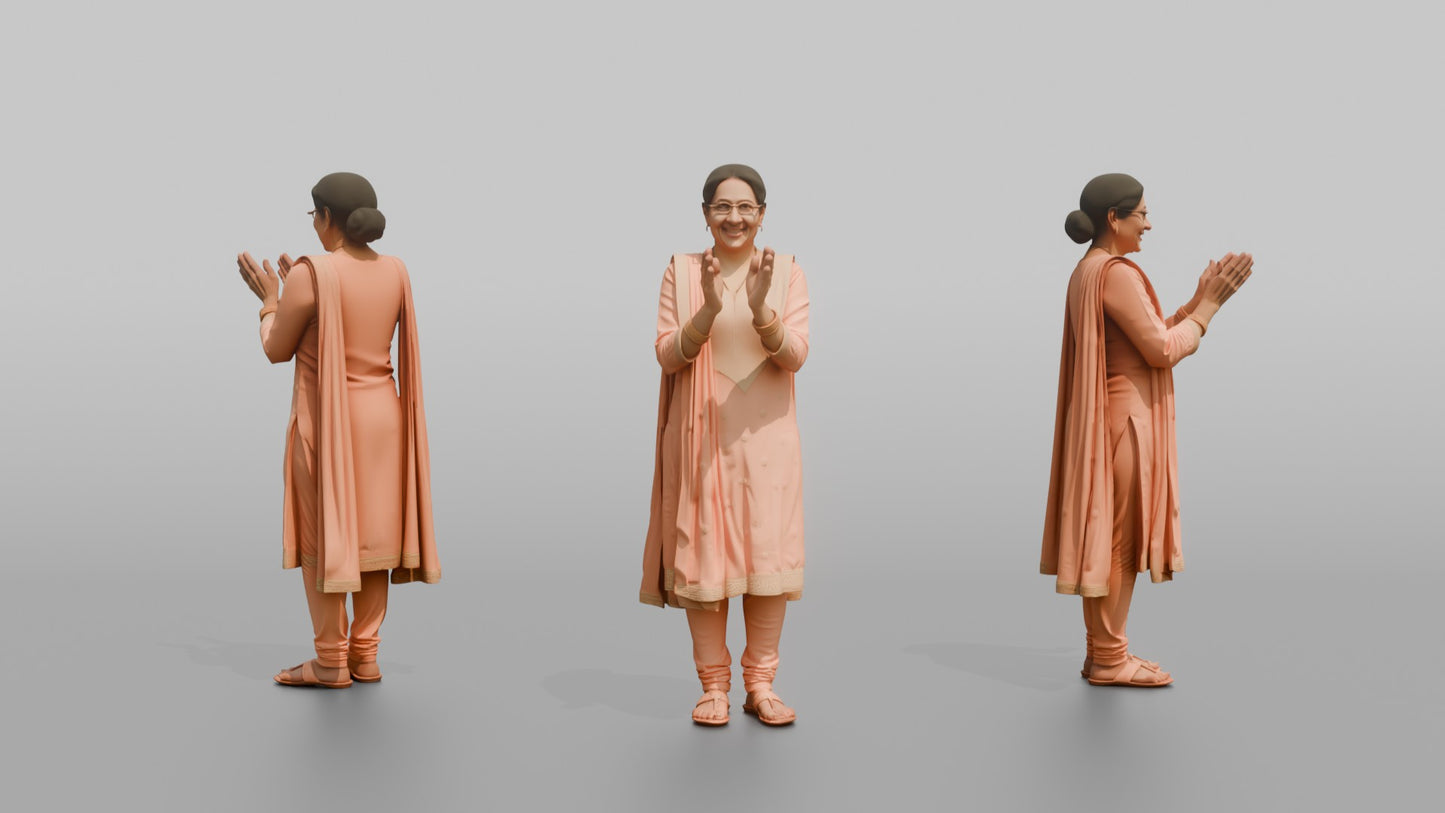 South Asian Wedding Guest Clapping Happily