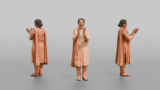 South Asian Wedding Guest Clapping Happily