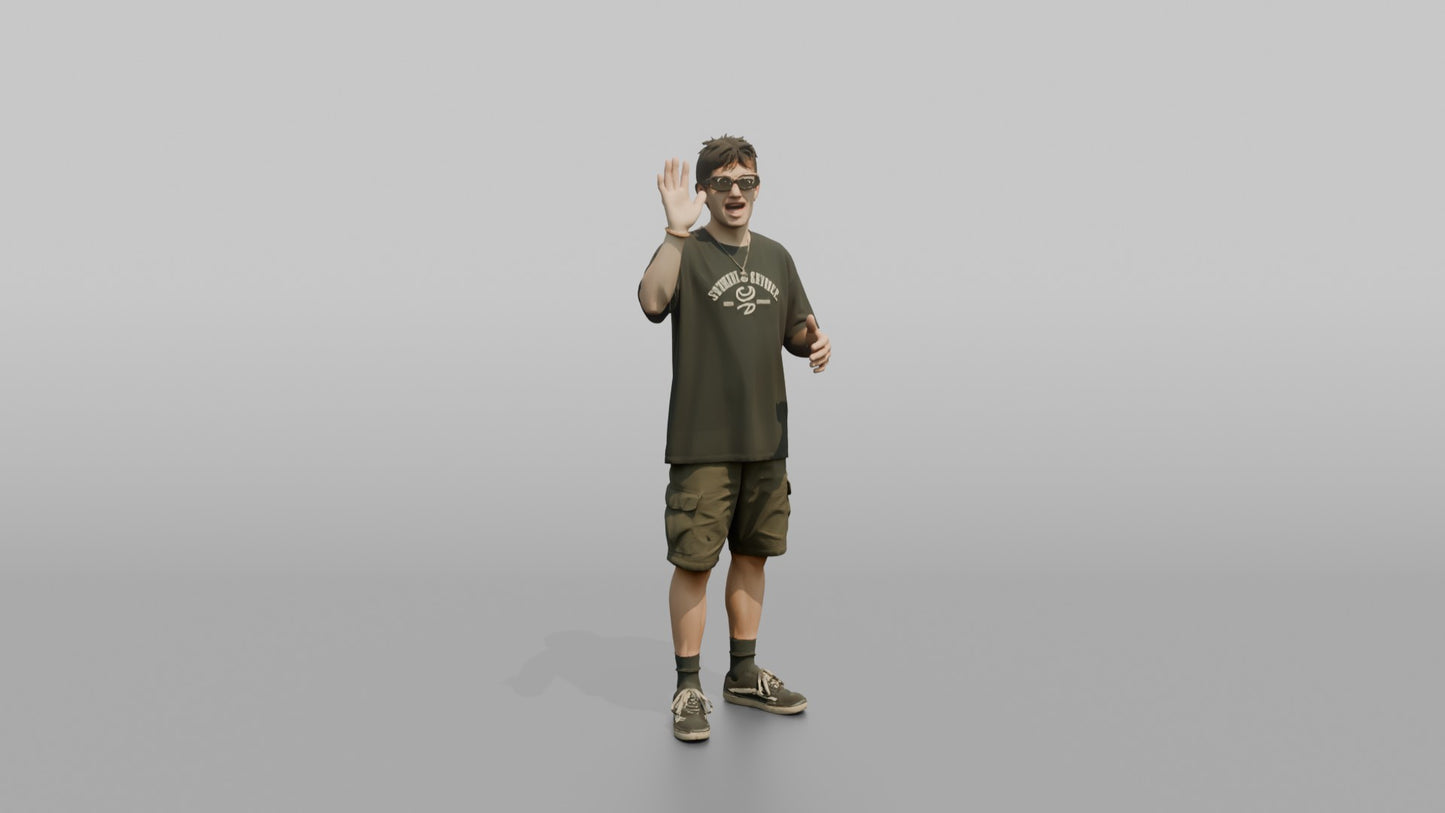 British Man Gesturing While Talking