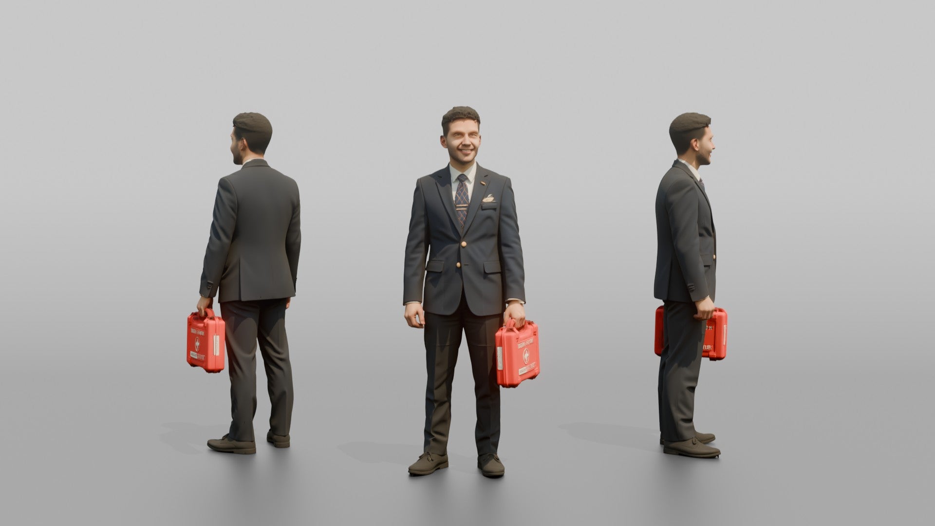 Middle Eastern Flight Attendant Holding a Tray of Drinks