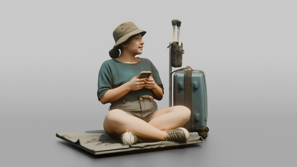 Traveler Sitting And Waiting At The Gate