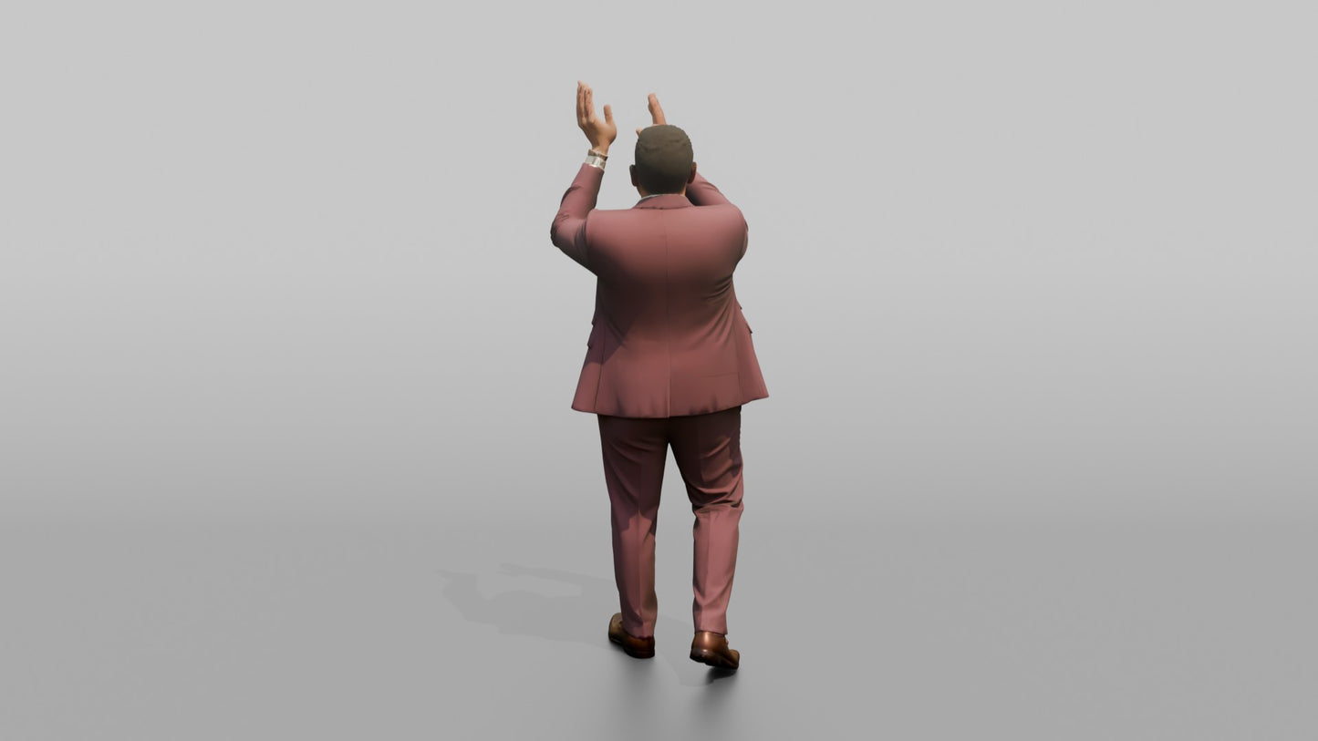 Wedding Guest Clapping with Arms Raised