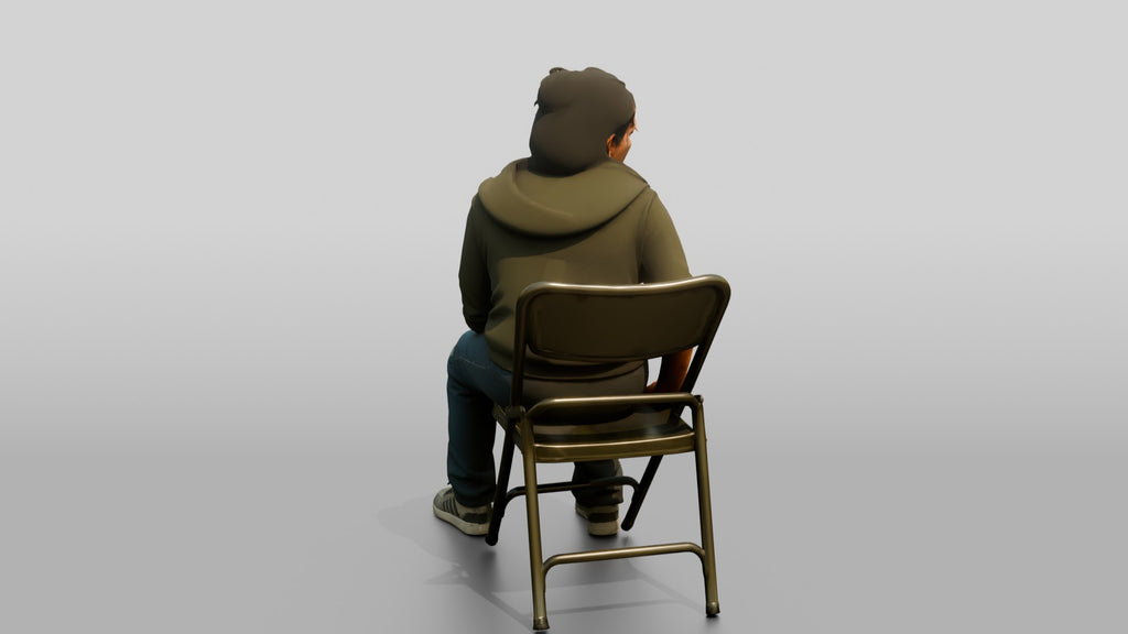 Homeless Woman Looking Off-balance and Sitting Heavily