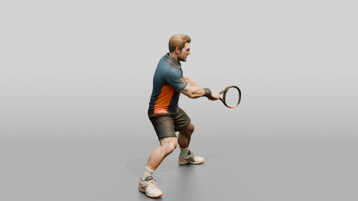 Male Tennis Player Unleashing a Powerful Forehand