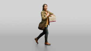 Woman Delivering Bakery Box - 3D character model, view 1
