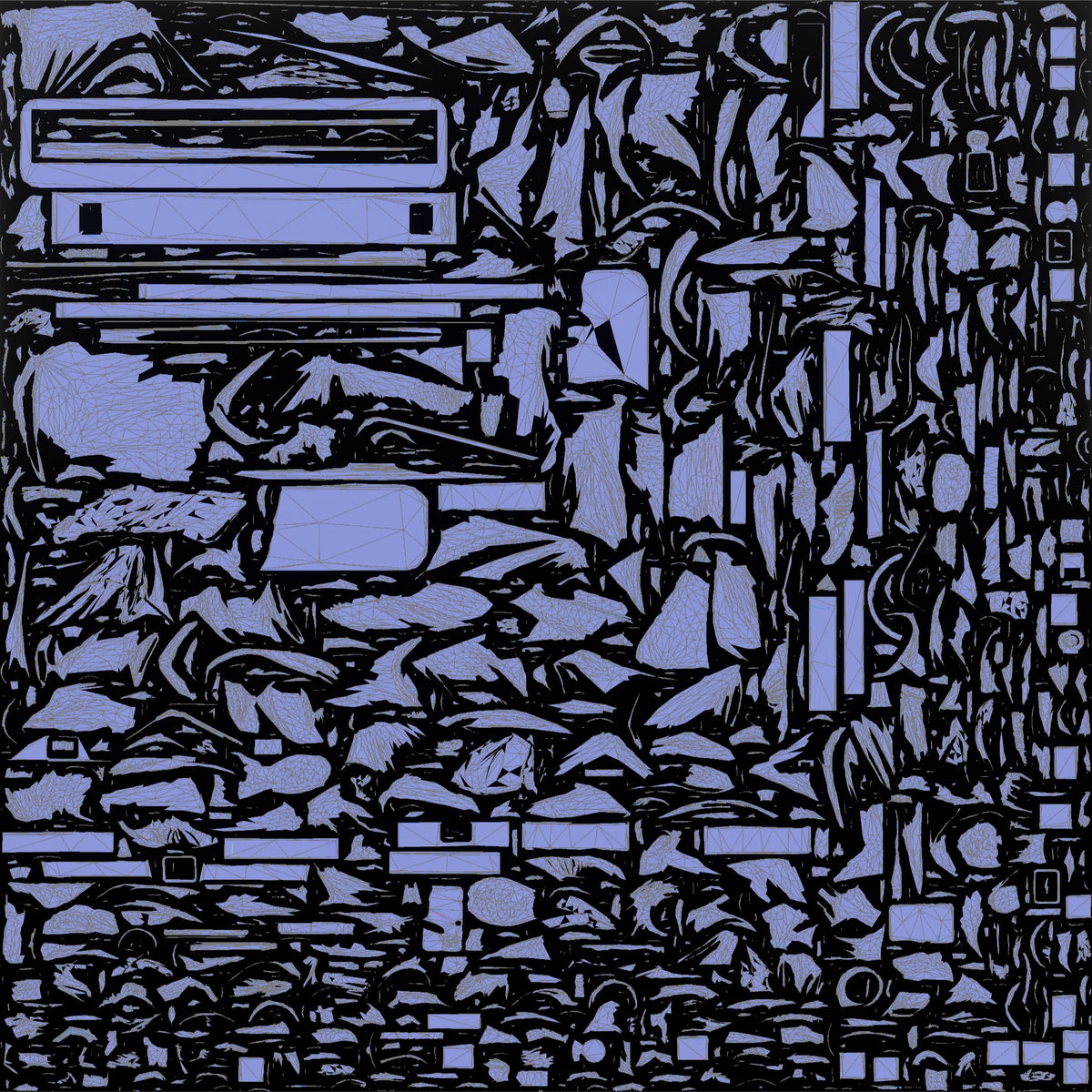 Man Sitting Checking Smartphone - UV layout, normal map
