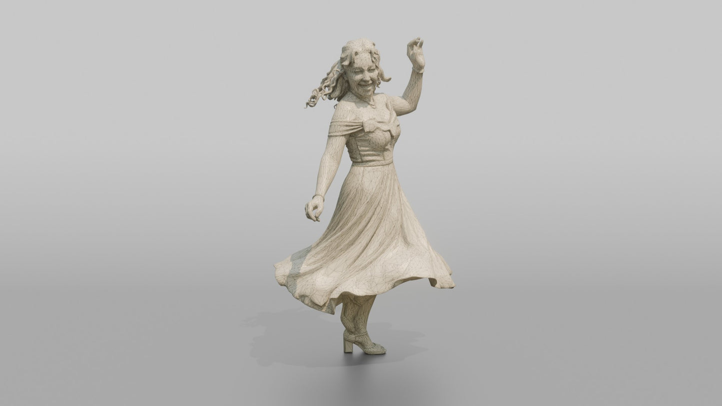 Wedding Guest Doing a Playful Salsa Step