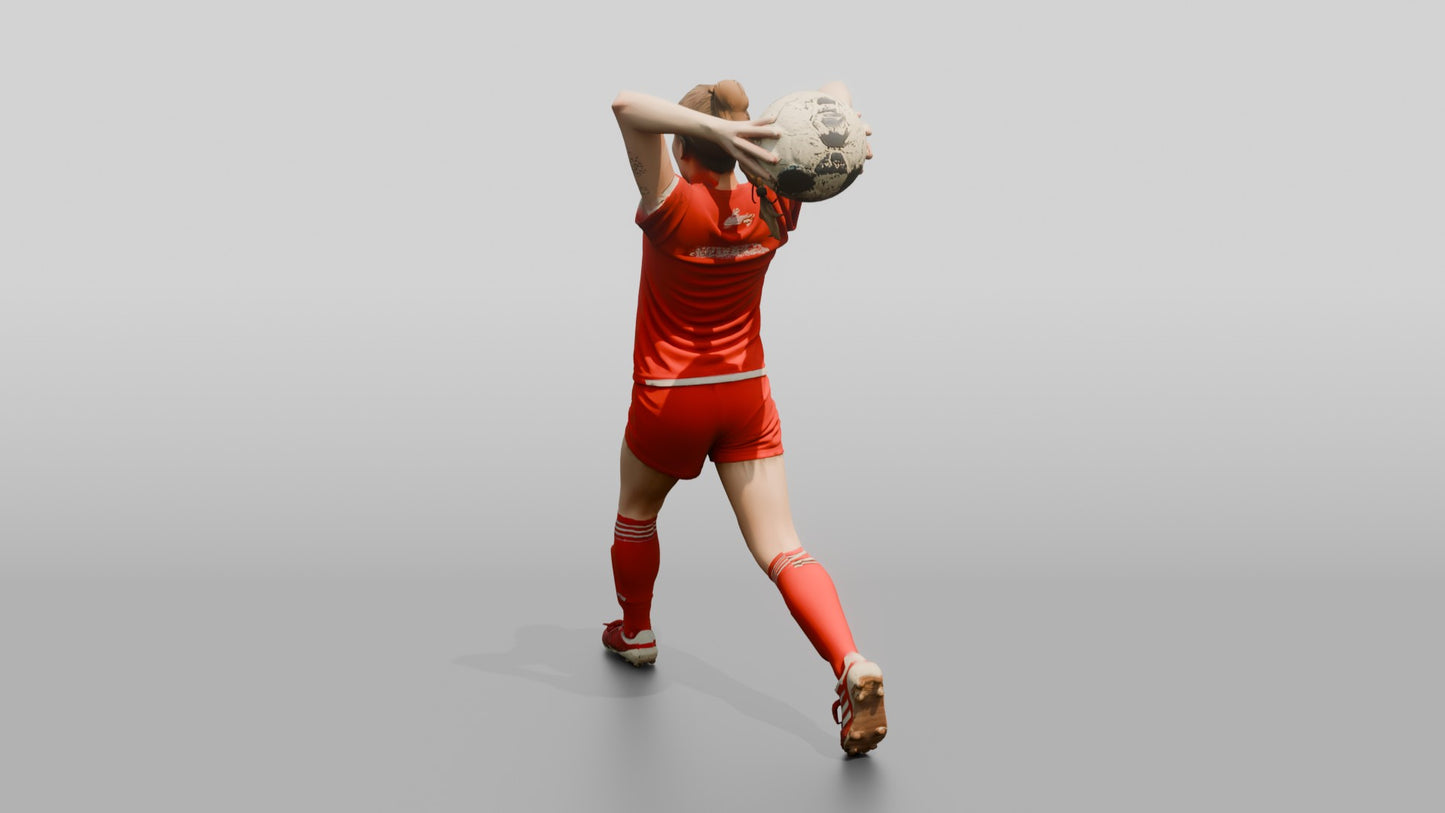 Soccer Player Arched Throw-In