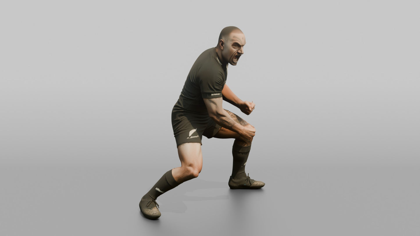Maori Player Slapping Thighs During the Haka
