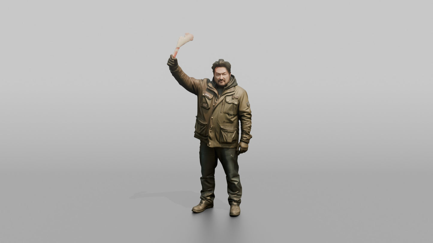 Protester Man Waving a Flare