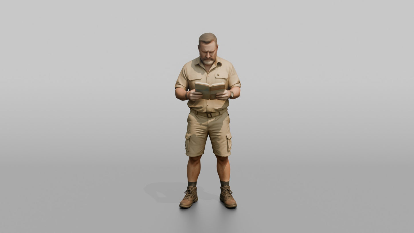 Vacationer Wearing Practical Safari Style Summer Shirt And