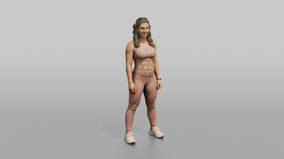 Fitness Influencer Woman Standing Tall, Confident Posture - 3D character model