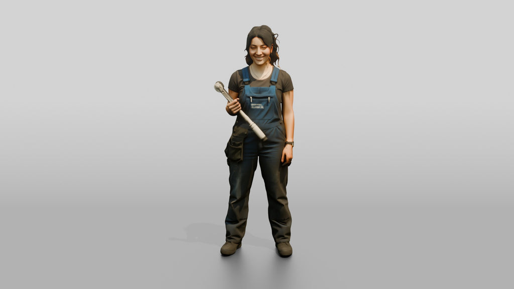 Mechanic Holding a Torque Wrench