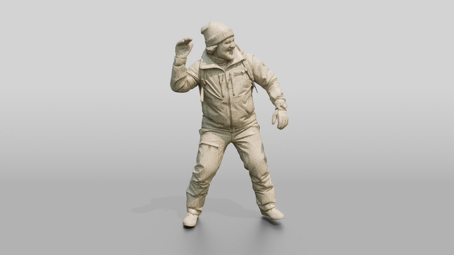 Norwegian Man in Snowball Fight