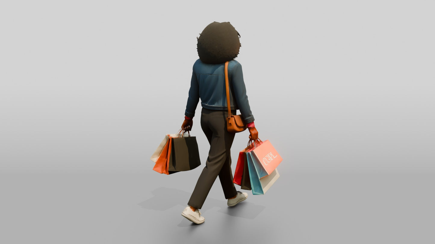 Afro-Latina Woman in Cropped Denim Jacket