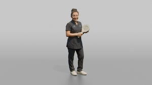 Esthetician Woman Holding A Magnifying Skincare Lamp - 3D character model