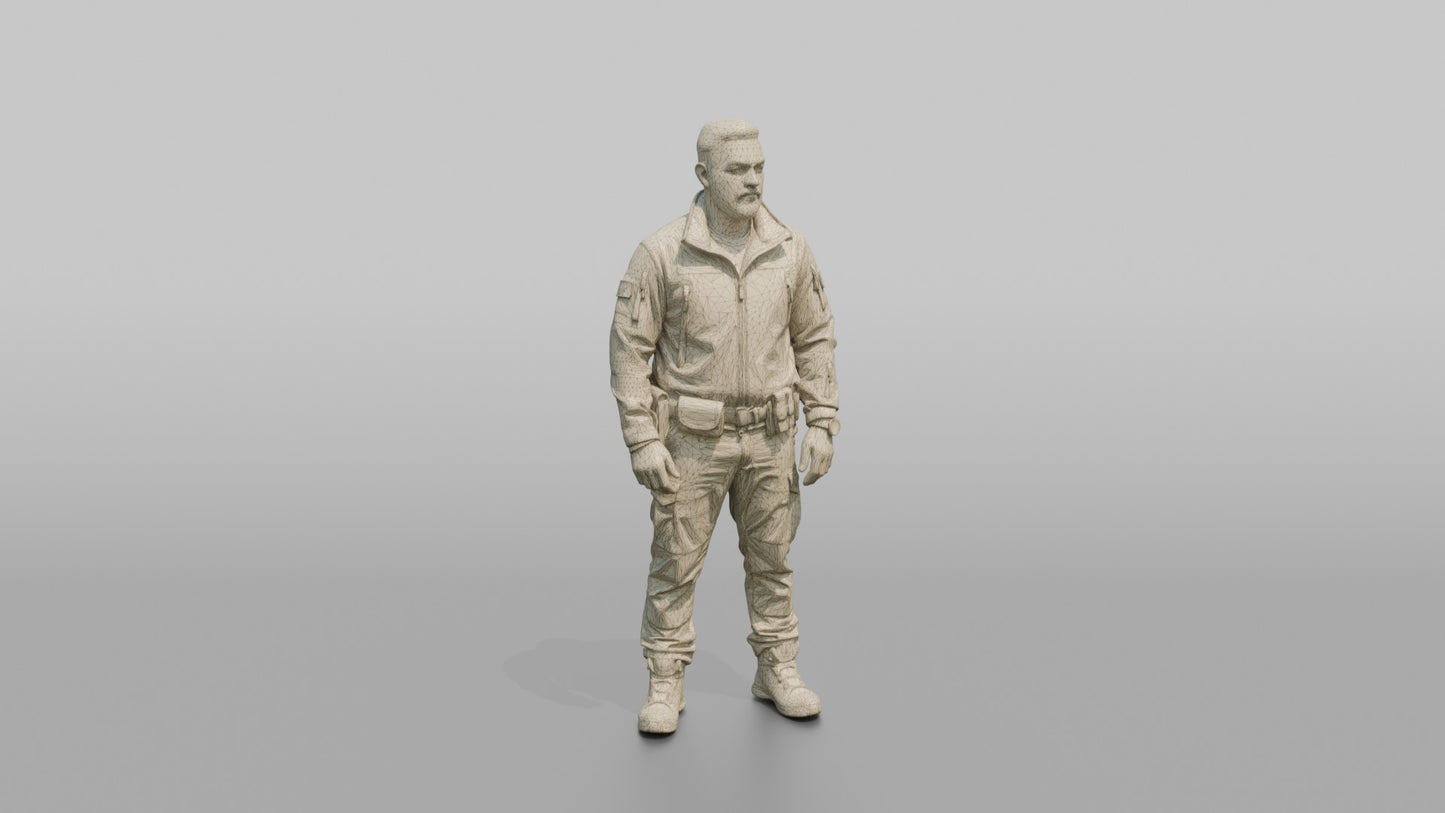 Protester Man Standing in Tactical Gear