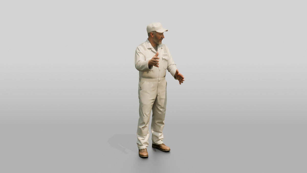 Construction Worker Man 85 - 3D character model, view 2