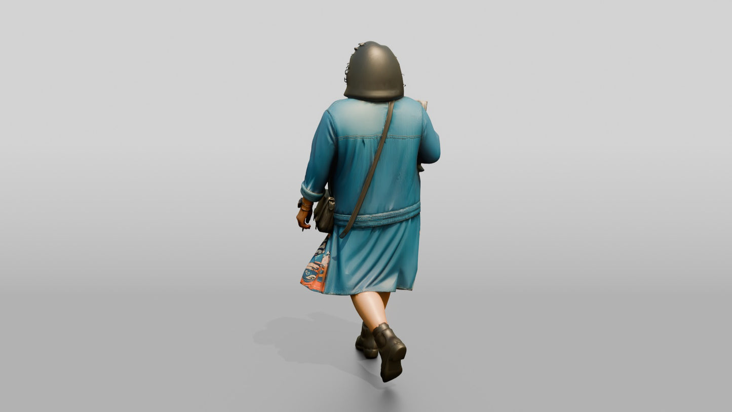 Woman Walking with a Book