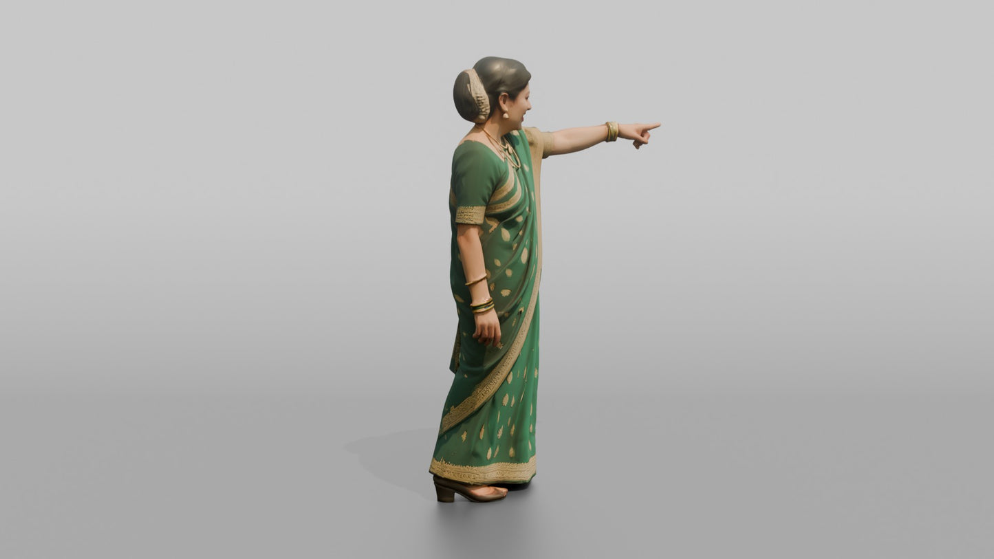 South Asian Wedding Guest Pointing Happily