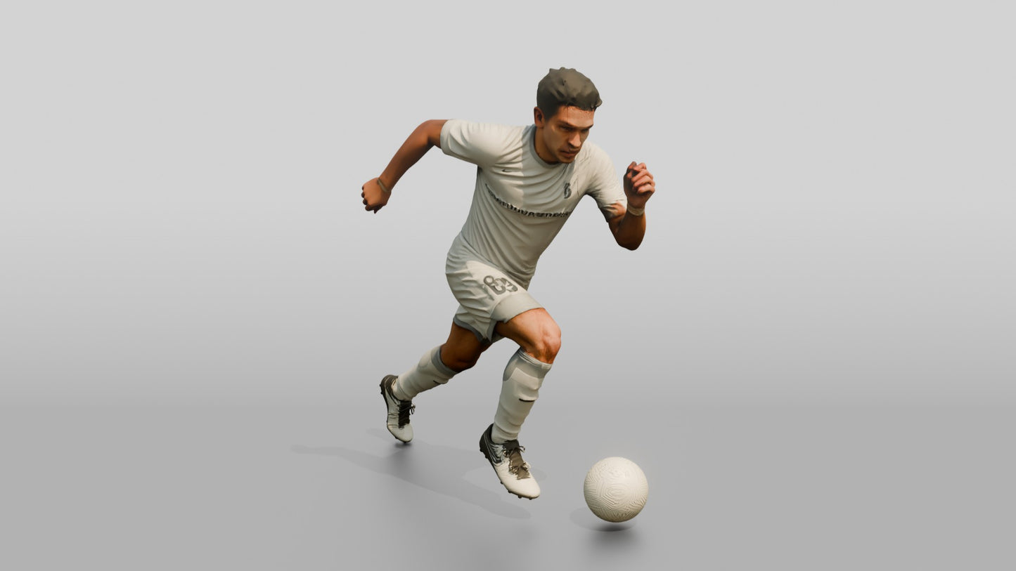 Soccer Player Sprinting for the Ball
