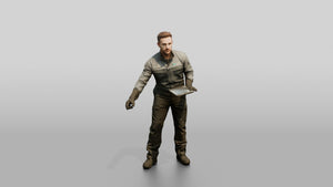 Mechanic Diagnosing an EV Battery - 3D character model, view 1