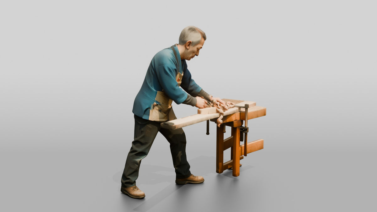 Construction Worker Man 50 - 3D character model, view 2