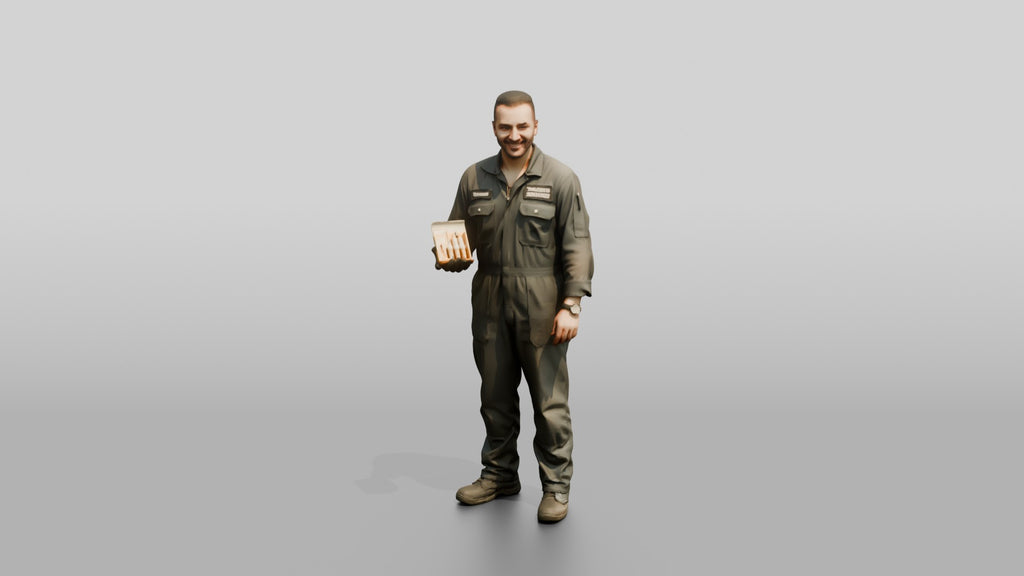 Mechanic Holding Spark Plugs