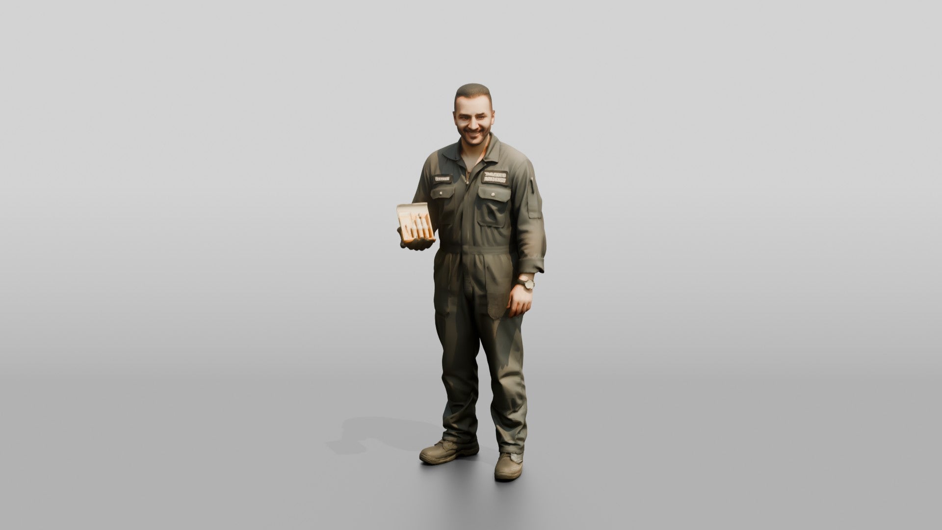 Mechanic Holding Spark Plugs
