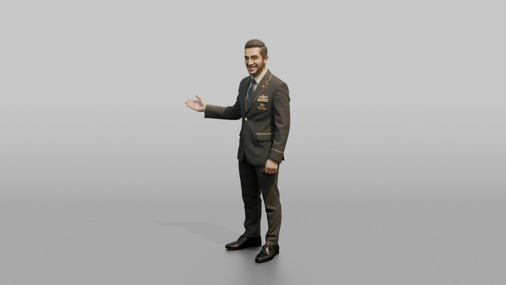 Black Flight Attendant Wheeling a Duty-Free Cart