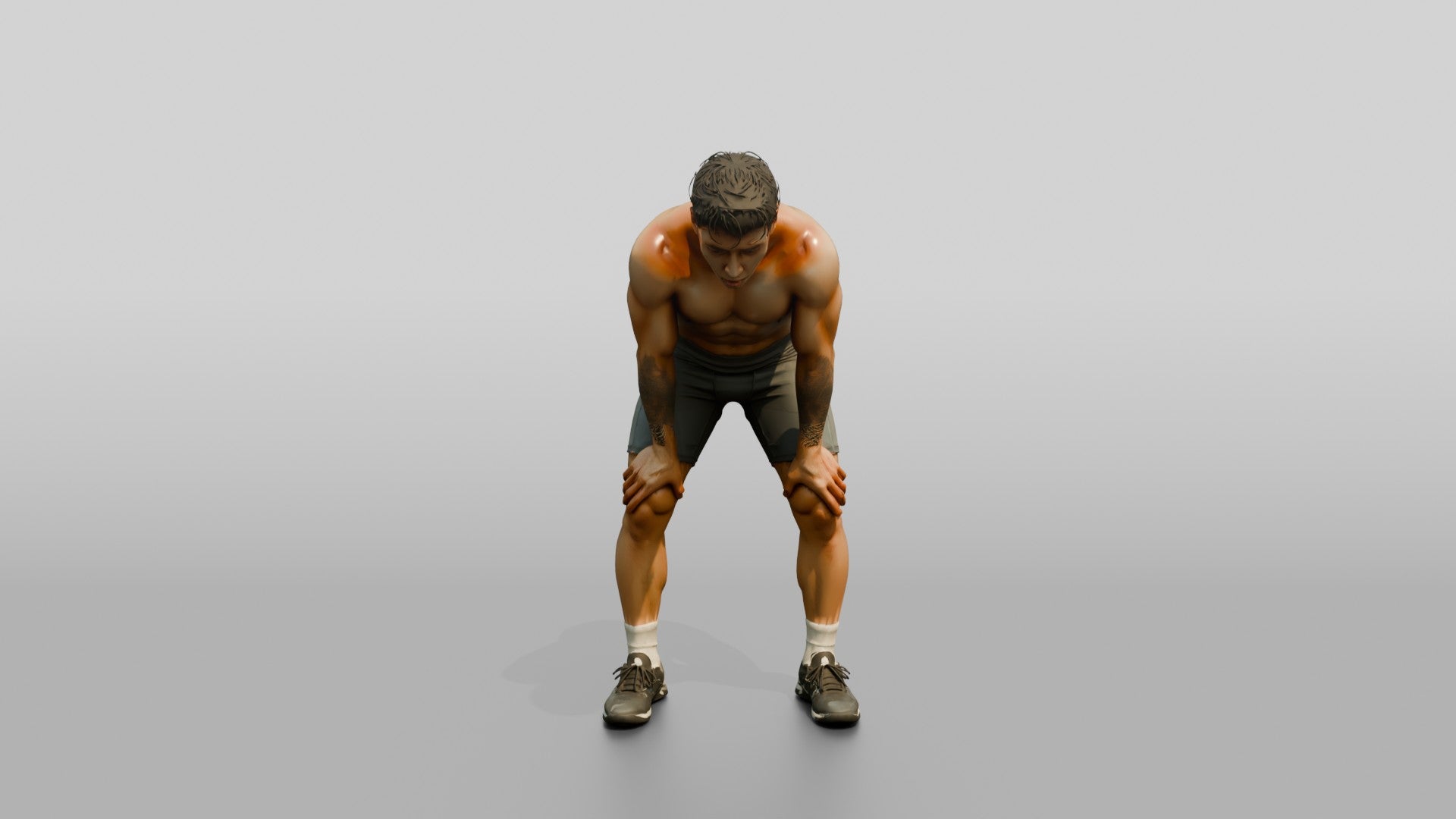 Man Panting After Heavy Lift