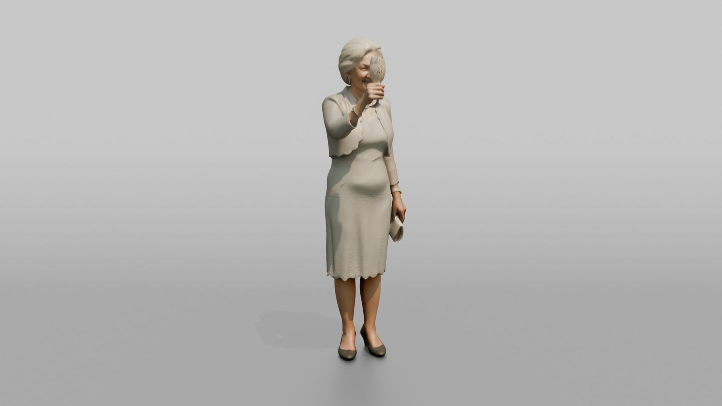 Elderly Wedding Guest Raising a Champagne Flute