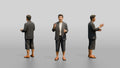 Man Gesturing in Summer Blazer and Shorts