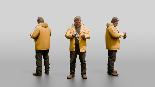 White Man in Yellow Fisherman Slicker