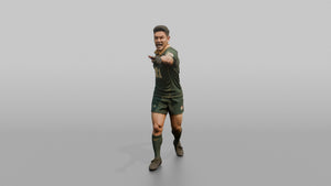 Japanese Team Leader Directing a Penalty Setup - 3D character model, view 1