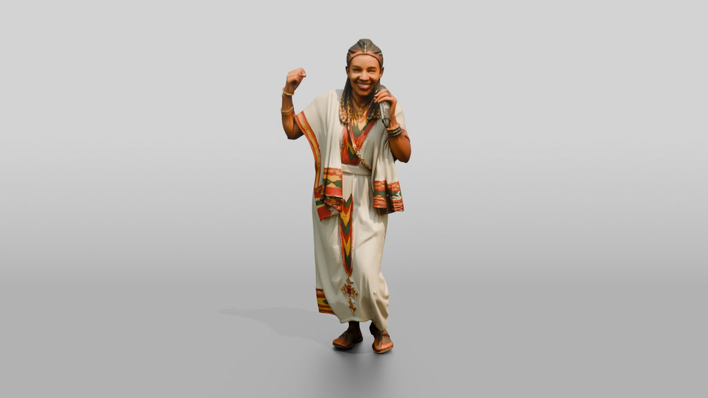 Traditional Singer Performing Shoulder-Shimmy Dance
