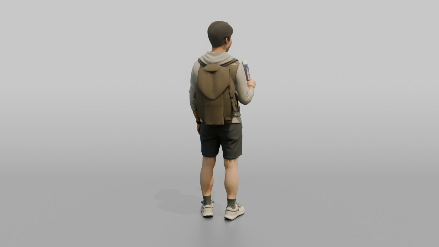 Vacationer Wearing Lightweight Hoodie