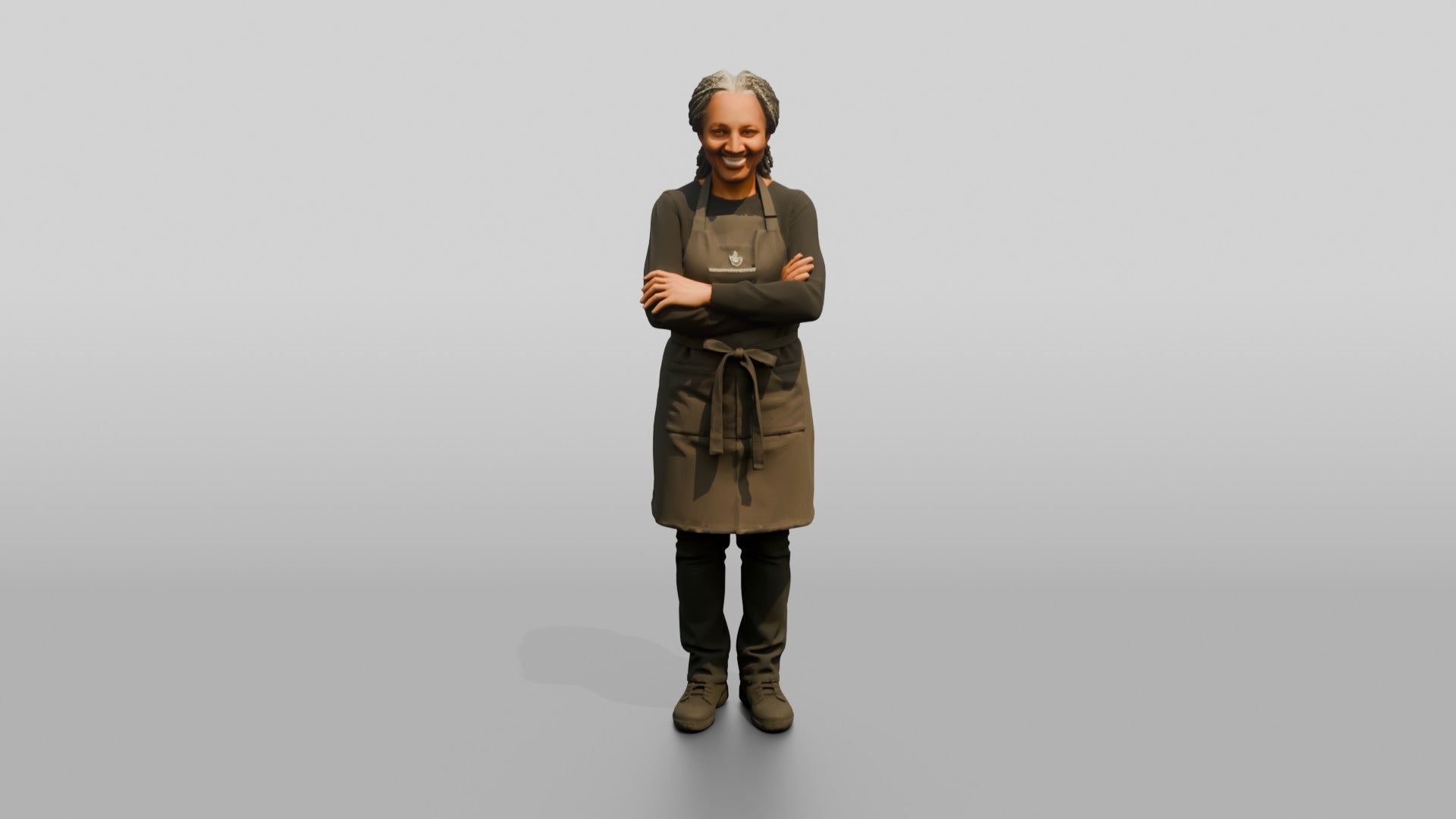Senior Black Woman Barista Smiling Warmly