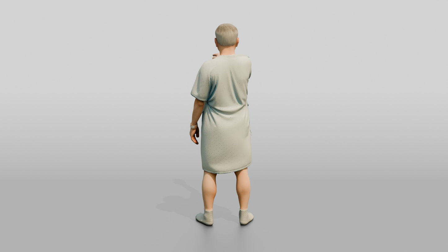 Elderly Man Patient Stretching His Arm