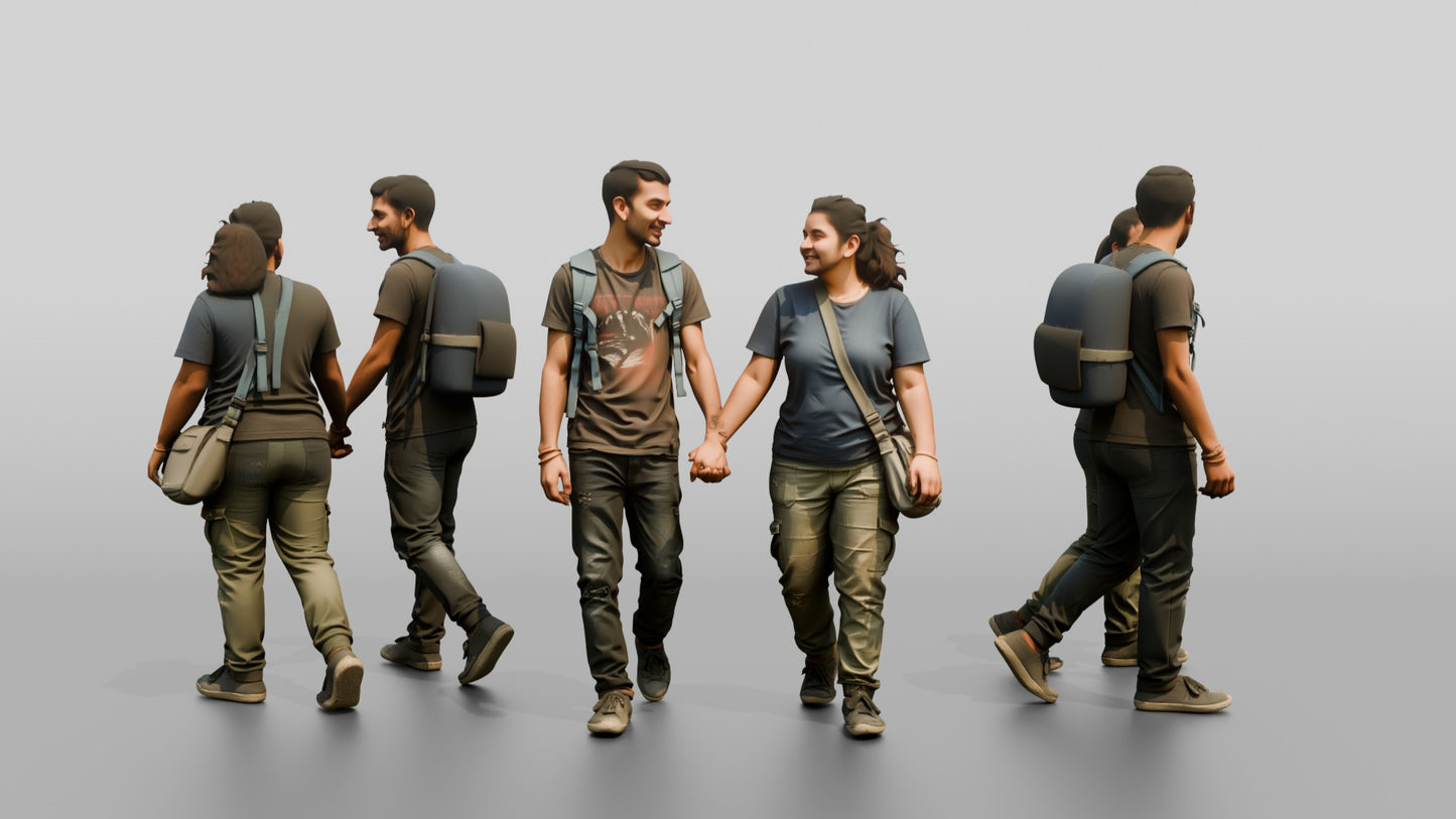 Young South Asian Couple Walking