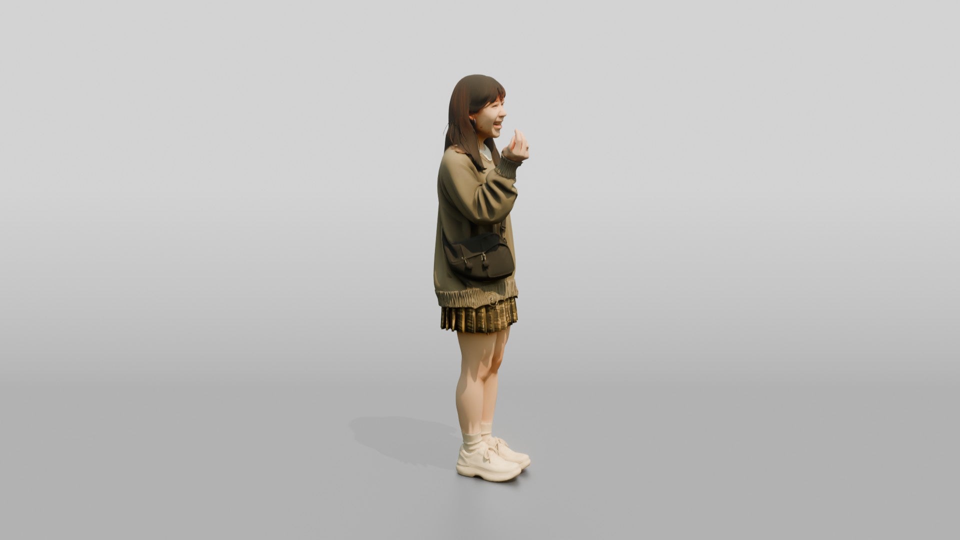 Asian Woman Laughing and Snapping Fingers
