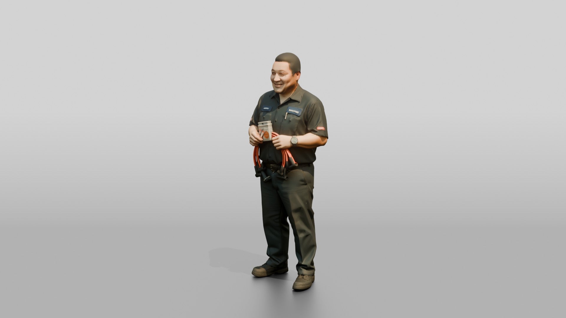 Mechanic Holding Spark Plug Wires