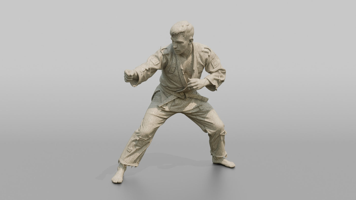 Judo Practitioner Tense Clinch Control Stance