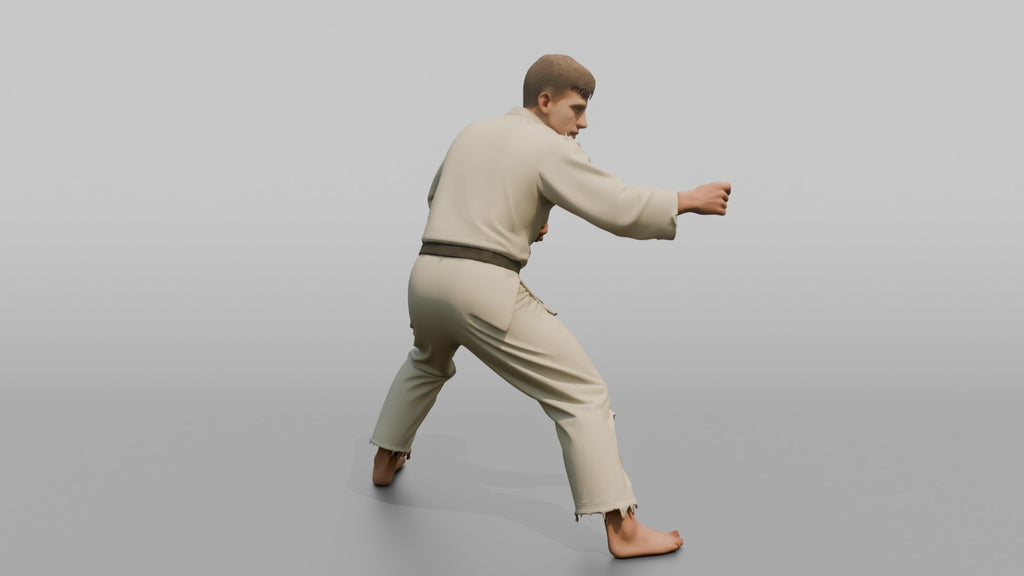 Judo Practitioner Tense Clinch Control Stance